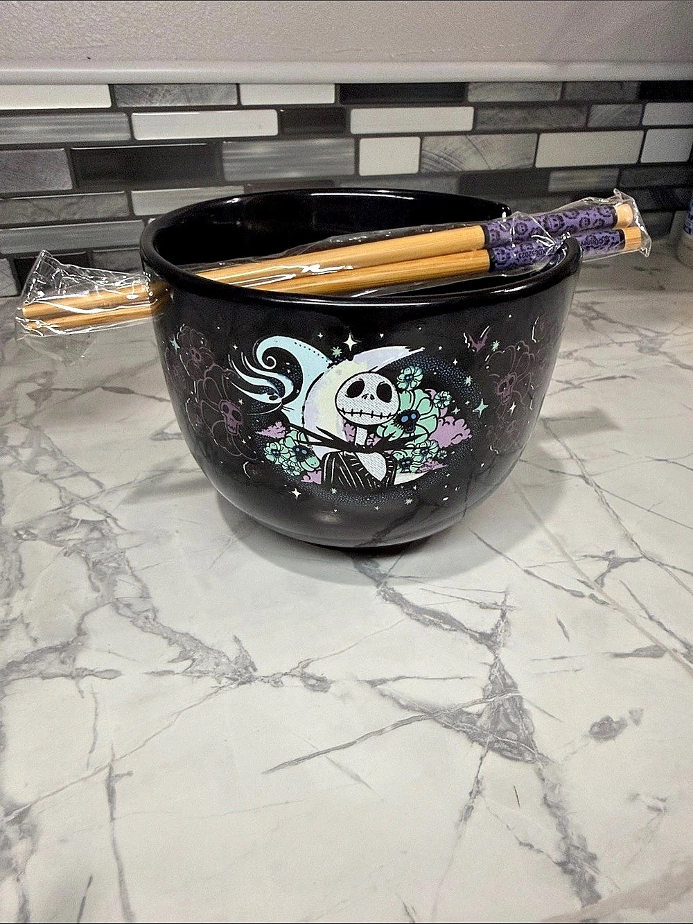 The Nightmare Before Christmas Oogie Boogie Bowl / Ramen Bowl with Chopsticks